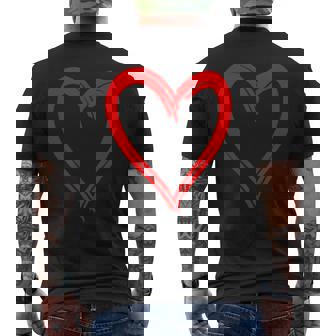 Red Heart Cool Love Heart Graphic Valentines Day Women Men's T-shirt Back Print - Monsterry