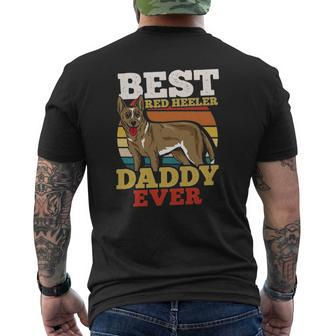 Red Heeler Dad Retro Mens Back Print T-shirt | Mazezy
