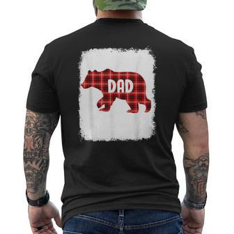 Red Plaid Dad Buffalo Matching Family Papa Pajama Christmas Mens Back Print T-shirt | Mazezy