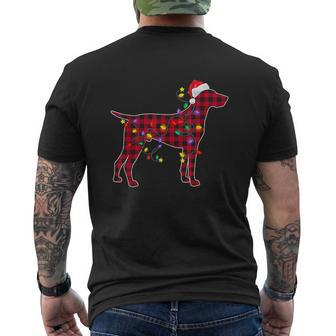 Red Plaid German Shorthaired Pointer Dog Christmas Mens Back Print T-shirt | Seseable CA