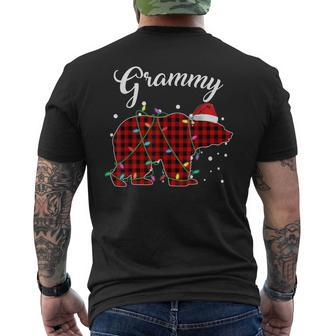 Red Plaid Grammy Bear Matching Buffalo Pajama Men's T-shirt Back Print - Monsterry CA