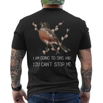 Red Robin's Singing Warning I'm Going To Sing Bird Lover Men's T-shirt Back Print - Monsterry CA
