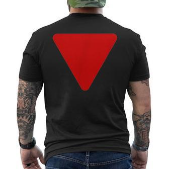 Red Triangle Symbol Of Resistance Free Palestine Gaza Men's T-shirt Back Print - Monsterry