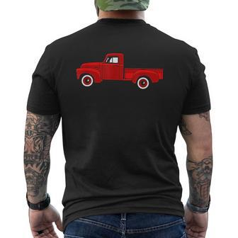 Red Vintage Pickup Truck Mens Back Print T-shirt - Seseable