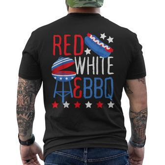 Red White & Blue Bbq Usa Holiday Hot Dog Grill Party Men's T-shirt Back Print - Monsterry DE