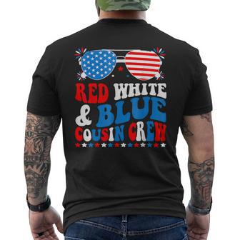 Red White And Blue Cousin Crew 4Th Of July American Flag Men's T-shirt Back Print - Monsterry CA