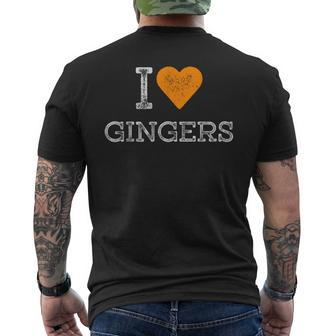 Redhead Distressed Orange Heart Outfit I Love Gingers Men's T-shirt Back Print - Seseable