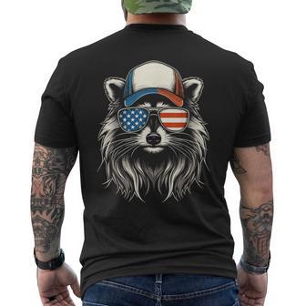 Redneck Raccoon Mullet White Trash Party Attire 4Th July Men's T-shirt Back Print - Monsterry AU