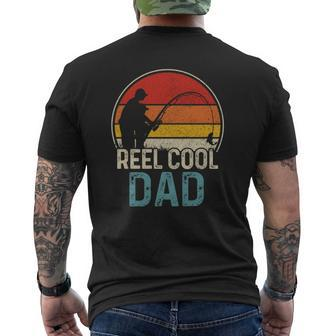 Reel Cool Dad Fishing Fisherman Father's Day Mens Back Print T-shirt | Mazezy