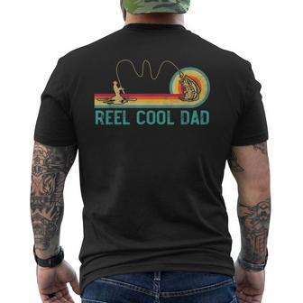 Reel Cool Dad Vintage Retro Fishing Fisherman Dad Men's T-shirt Back Print - Monsterry CA