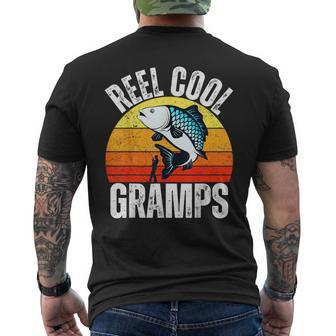 Reel Cool Gramps Fishing Retro Fisherman Dad Fathers Day Men's T-shirt Back Print - Thegiftio UK