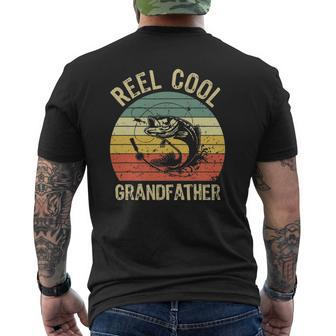 Reel Cool Grandfather Fishing Men Fishing Lovers Retro Mens Back Print T-shirt | Mazezy