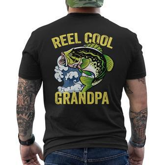 Reel Cool Grandpa Fishing Dad Fathers Day Fisherman Men's T-shirt Back Print - Thegiftio UK