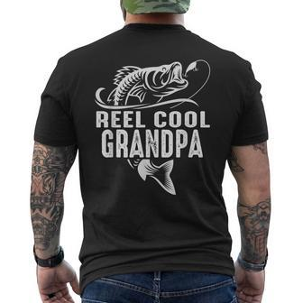 Reel Cool Grandpa Fishing Dad Father's Day Fisherman Men's T-shirt Back Print - Thegiftio UK