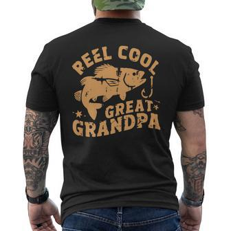Reel Cool Great Grandpa Fishing Father's Day Dad Joke Men's T-shirt Back Print - Thegiftio UK