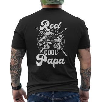 Reel Cool Papa Fishing Grandpa For Fathers Day Birthday Men's T-shirt Back Print - Thegiftio UK