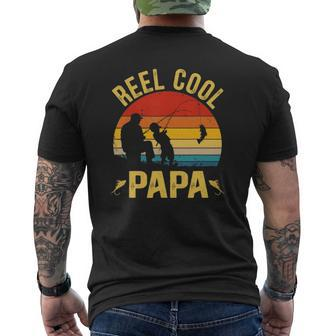 Reel Cool Papa Fishing Father's Day Mens Back Print T-shirt | Mazezy DE