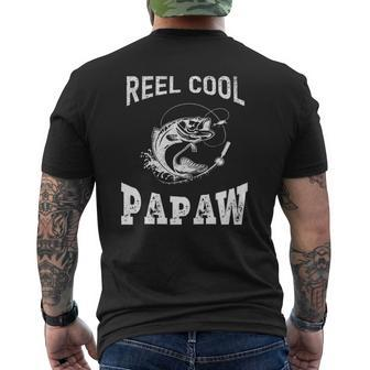 Reel Cool Papaw Fisherman Grandpa Father's Day Fishing Mens Back Print T-shirt | Mazezy AU