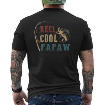 Reel Cool Papaw Fishing Father's Day Mens Back Print T-shirt | Mazezy