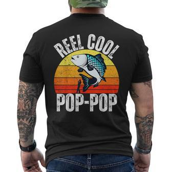 Reel Cool Pop-Pop Fishing Retro Fisherman Dad Fathers Day Men's T-shirt Back Print - Thegiftio UK