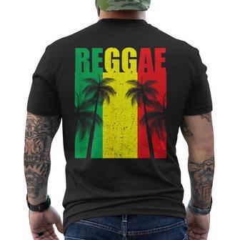 Reggae Flag Jamaican Vacation With Palm Trees Men's T-shirt Back Print - Monsterry UK