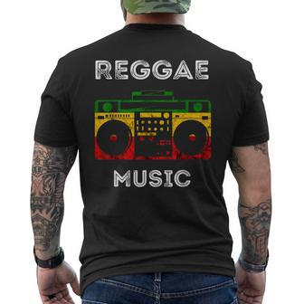Reggae Music Musicbox Boombox Rastafari Roots Rasta Reggae Men's T-shirt Back Print - Monsterry AU