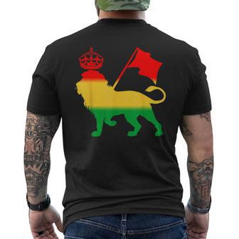 Reggae Rasta Lion Rastafarian Jamaican Music Men's T-shirt Back Print - Thegiftio UK