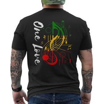Reggae Rastafari Roots One Love Rastafarian Reggae Music Men's T-shirt Back Print - Seseable