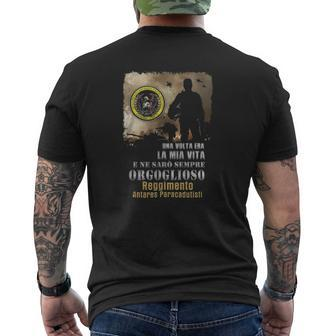 Reggimento Antares Paracadutisti Italian Army Mens Back Print T-shirt | Mazezy