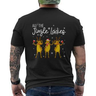 Reindeer Drink Wine All The Jingle Ladies Christmas Mens Back Print T-shirt | Seseable CA