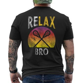 Relax Bro Lacrosse Sayings Lax Player Coach Team Men's T-shirt Back Print - Monsterry CA