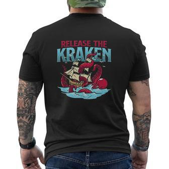 Release The Kraken Zombi October Zombies Ship Mens Back Print T-shirt - Thegiftio