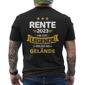 Rente 2023 Real Legend Leaves Terrain Pensioner T-Shirt mit Rückendruck - Seseable
