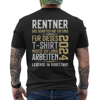 Rentner 2024 Retirement Pension T-Shirt mit Rückendruck - Seseable