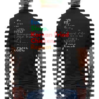 Repetición De Pollo Frito Coreano Eat Sleep Para Los Amantes Del Pollo Camiseta Hombre Estampado Espalda - Regaloses