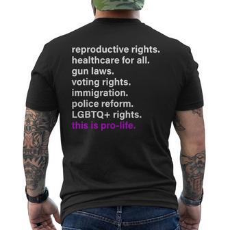 Reproductive Rights Healthcare For All Gun Laws Men's T-shirt Back Print - Thegiftio UK