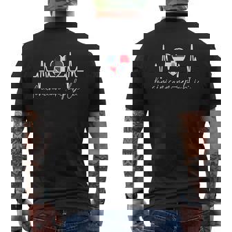 República Dominicana Heartbeat Ecg Pulso Bandera Dominicana Raíces Camiseta Hombre Estampado Espalda - Regaloses