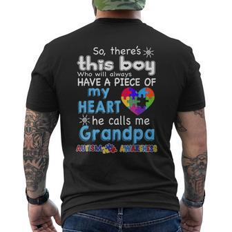 There's This Boy-He Call Me Grandpa Autism Awareness Men's T-shirt Back Print - Monsterry UK