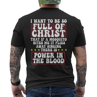 There's Power In Blood Religious Christian Jesus Men's T-shirt Back Print - Monsterry CA