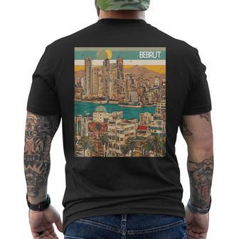 Resilient Beirut Cultural Sights Sticker Men's T-shirt Back Print - Monsterry DE