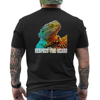Respect The Beard Bearded Dragon Mens Back Print T-shirt - Thegiftio UK
