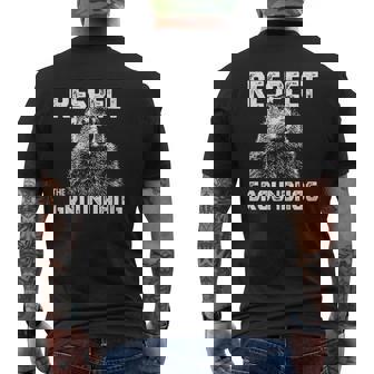 Respect The Groundhog Woodchuck Mens Back Print T-shirt - Thegiftio