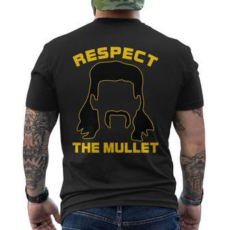 Respect The Mullet Hair Game Mens Back Print T-shirt - Thegiftio UK