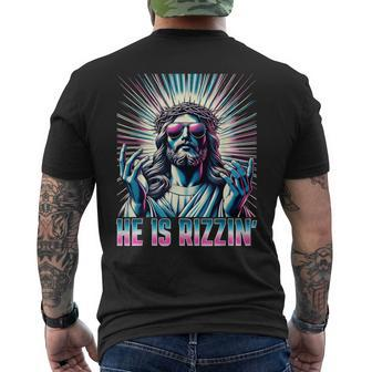 Resurrection Easter Rizz He Is Rizzin Jesus Men's T-shirt Back Print | Mazezy DE
