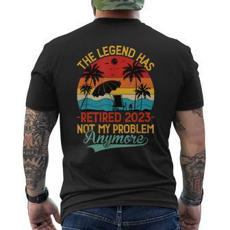 Retired 2023 Not My Problem Anymore Vintage Retirement Men's T-shirt Back Print - Monsterry