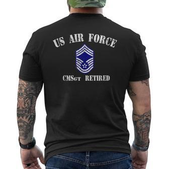 Retired Air Force Chief Master Sergeant Military Veteran Mens Back Print T-shirt - Seseable