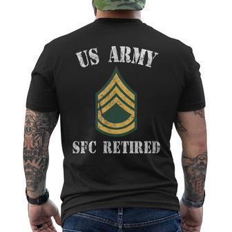 Retired Army Sergeant First Class Military Veteran Retiree Mens Back Print T-shirt - Seseable