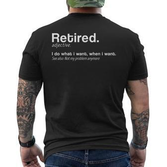 Retired Definition Retirement 2020 What I Want Men's T-shirt Back Print - Thegiftio UK