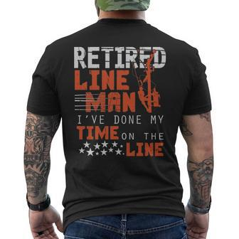 Retired Lineman Retirement Men's T-shirt Back Print | Mazezy