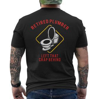 Retired Plumber Plumbing Joke Pun Retirement Gif Men's T-shirt Back Print | Mazezy